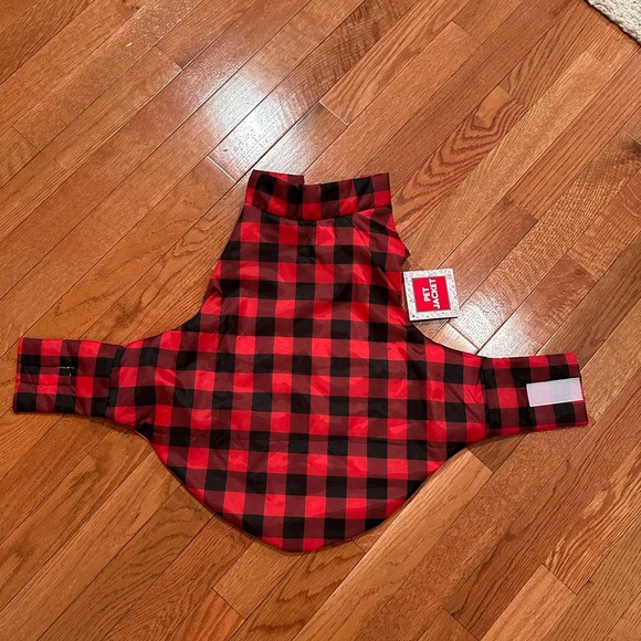 Buffalo Plaid Red and Black Dog Jacket - Picture 2 of 9